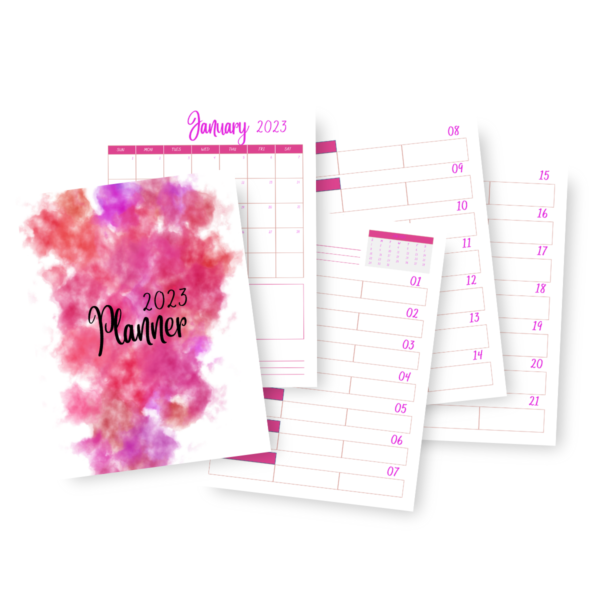 Pretty Pink Vertical Planner 2023 - Image 2