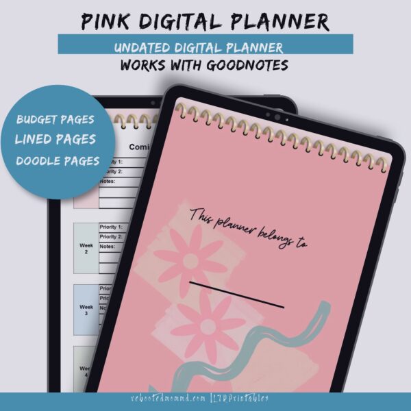 Undated Digital Planner in Pink - Image 3
