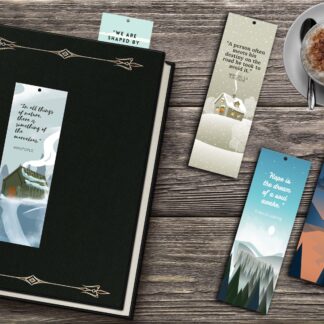 Set of 5 Scenic Printable Bookmarks Inspitational Quotes home printable PDF instant download