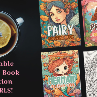 Enchanted Realms: Fairies, Mermaids, and Princesses - A Digital Coloring Book Collection for Girls...DIGITAL DOWNLOAD!