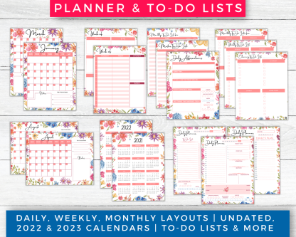 Floral Life Planner & Home Management Printables 2022+2023 - Image 3