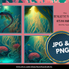 DIGITAL PAPER Bundle - Set 001 - Realistic Fantasy Ocean Animals - Papers Pack 12 - 12x12 - jpg png - 5000px Abstract - Image 3