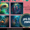 DIGITAL PAPER Bundle - Set 003 - Realistic Fantasy Ocean Animals - Papers Pack 12 - 12x12 - jpg png - 5000px Abstract - Image 3