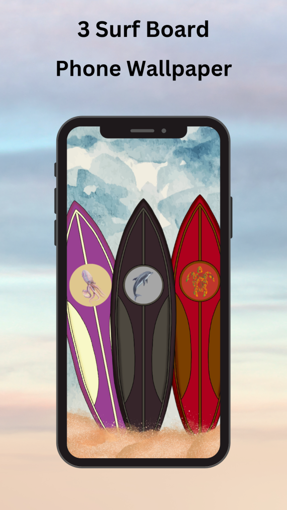 3 Stacked SurfBoards on the Beach Phone Wallpaper