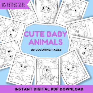 30 Cute Baby Animal Coloring Pages