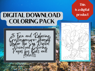 15 Fun and Relaxing Crustaceancore-Themed Under the Sea Digital Download Coloring Pages for Kids and Adults