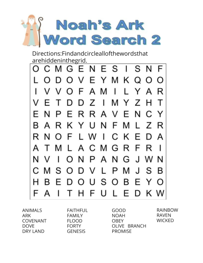 Printable Noah's Ark Bible Games Puzzles - Christian Bible Story - Image 5