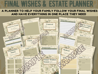 PRINTABLE Vintage Ornate Final Wishes Estate Planner