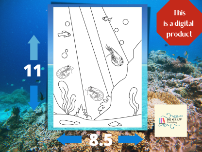 15 Fun and Relaxing Crustaceancore-Themed Under the Sea Digital Download Coloring Pages for Kids and Adults - Image 7