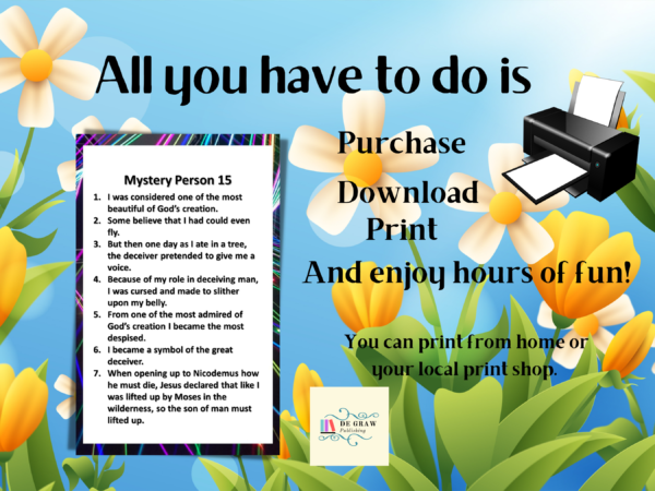 Who Am I Bible Learning Game with 20 Bonus Bible Quiz Questions, Religious Activity Pack, Digital Download, Christian Printable - Image 6
