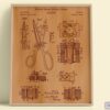 Set of 6 Fashion and Clothing Patent Prints. Burnt Wood Background Version - Set of 6 Beautiful 1800s and 1900s Vintage Wall Art - Image 5