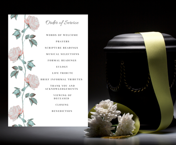 Rose Funeral Program Template - Image 3