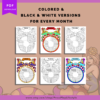 HABIT TRACKER Printable - 12 Monthly Trackers - Fairies - Color & Black and White - US Letter, A4, A5 - Download Only - 24 Pages - Circle - Image 6
