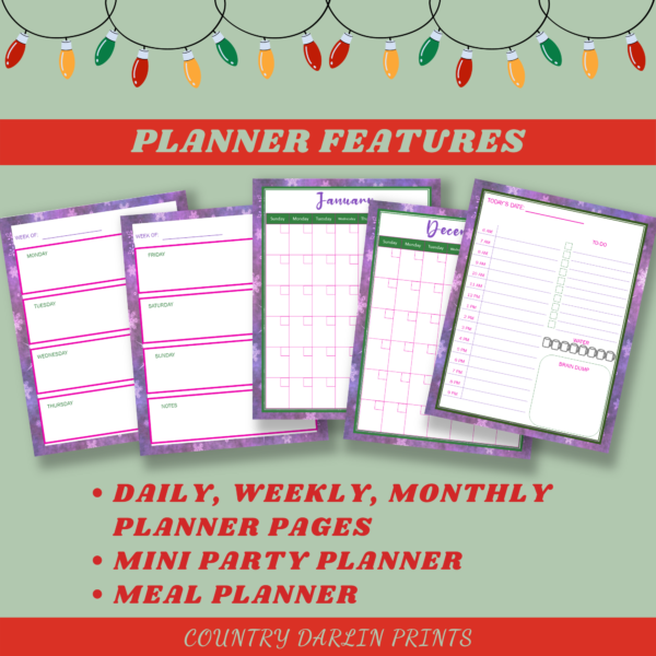 Christmas Planner - Purple Snowflakes - Image 5