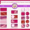 DIGITAL Planner COVER KIT | Self-Love Strawberry Cover Kit : 4 Designs - Covers, Papers, Coils, Buttons, Clasps, Mix & Match Commercial Use - Image 4