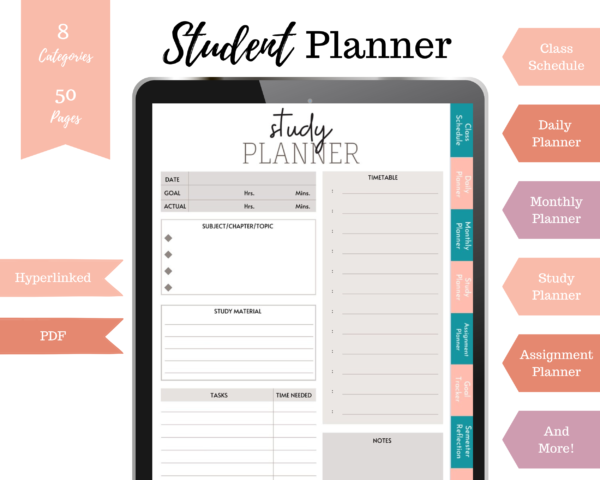 Digital Student Planner For Ipad, Xodo, Goodnotes etc - Image 5