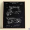 Set of 6 Fashion and Clothing Patent Prints. Black Chalkboard Background Version - Set of 6 Beautiful 1800s and 1900s Vintage Wall Art - Image 4