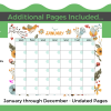 Undated Printable Monthly Calendar in Cute Love Bird Design - Image 4