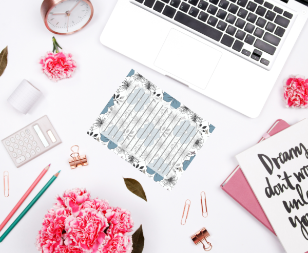 Printable floral stationery, US letter size PDF - Image 4