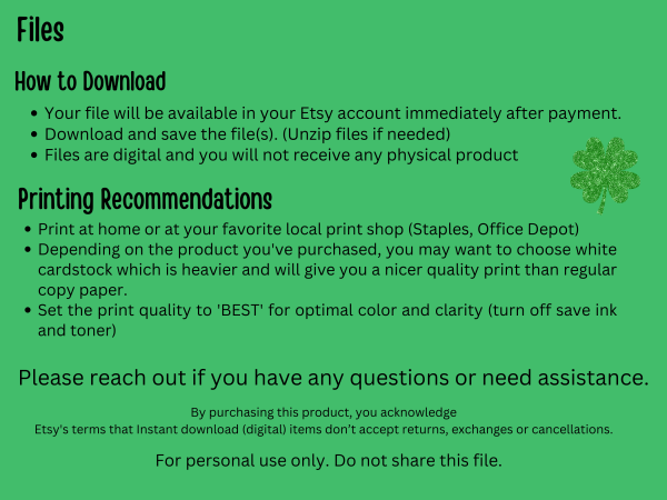 Printable St. Patrick's Day Card, Irish Blessing - Image 4