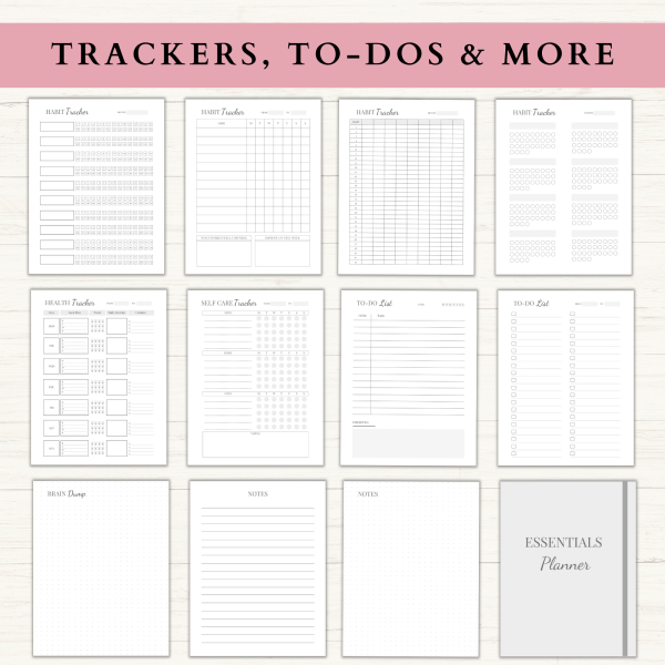 Essentials Planner Bundle | Daily Planner | Weekly Planner | Monthly Planner | Habit Tracker | Letter | A4 | A5 | PDF | Printable Planner | Digital Planner - Image 4