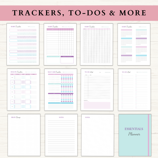 Essentials Planner Bundle | Daily Planner | Weekly Planner | Monthly Planner | Habit Tracker | Letter | A4 | A5 | PDF | Printable Planner | Digital Planner - Image 4