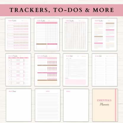 Essentials Planner Bundle | Daily Planner | Weekly Planner | Monthly Planner | Habit Tracker | Letter | A4 | A5 | PDF | Printable Planner | Digital Planner - Image 4