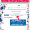 30 Day Gratitude Journal & Affirmations Printable (Floral Blue) - Image 4
