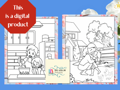 40 Mother and Child Travel Friendly Coloring Pages |Gift for Mom | from Kids | Presents for Grandma | Creative Pack| Family Activities - Image 4