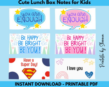 Cute Encouraging Lunch Box Notes for Kids School PRINTABLE - Image 4