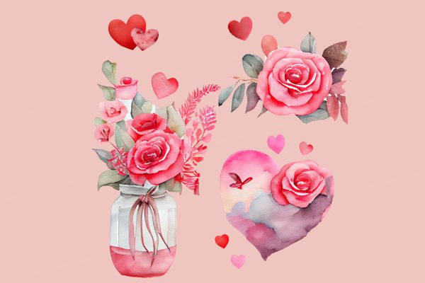 Valentine's Day Watercolor Clipart II - Image 4