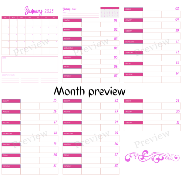 Pretty Pink Vertical Planner 2023 - Image 3