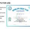 World's Best Dad Certificate Printable | Personalized Fathers Day Gift | Best Dad Award | Best Gift For Dad | Dad Birthday | Award for Daddy - Image 3