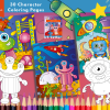 PRINTABLE COLORING Pages | Adventurous Aliens Coloring Pages and Mazes, 30 Coloring, 10 Mazes, US Letter Coloring Book, 45 Pages, Aliens - Image 4