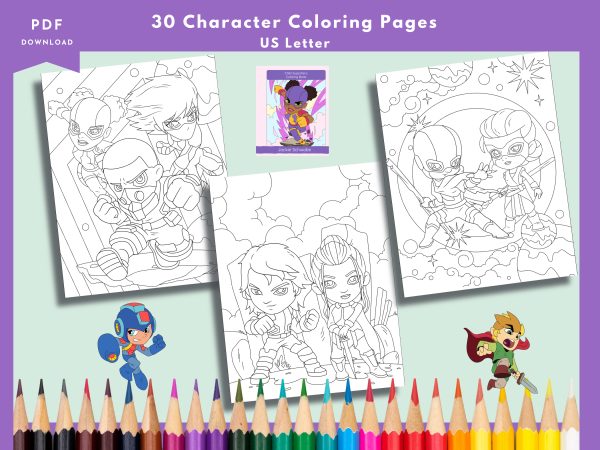 PRINTABLE COLORING Pages | Chibi Superhero Coloring Book, 34 Pages, Chibi, Kawaii, US Letter Coloring Book, 34 Pages, Superheros, Boys, Girls, US Letter - Image 4
