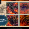 DIGITAL PAPER Bundle - Gothic Galactic Sky Smokey Orange Tangerine Star Digital Papers 12 12x12 | Set #003 Orange Black Sky Stars - jpg png - Image 4