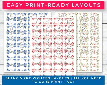 Floral Planner, Folder & Journal Tabs Printable - Image 4
