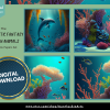 DIGITAL PAPER Bundle - Set 001 - Realistic Fantasy Ocean Animals - Papers Pack 12 - 12x12 - jpg png - 5000px Abstract - Image 4