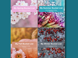 Four Seasons Bucket List Bundle, 4 PLR Workbooks— Spring, Summer, Fall, Winter