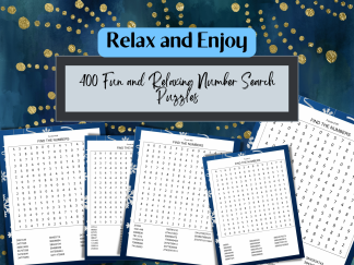 400 Fun and Relaxing Number Search Puzzles