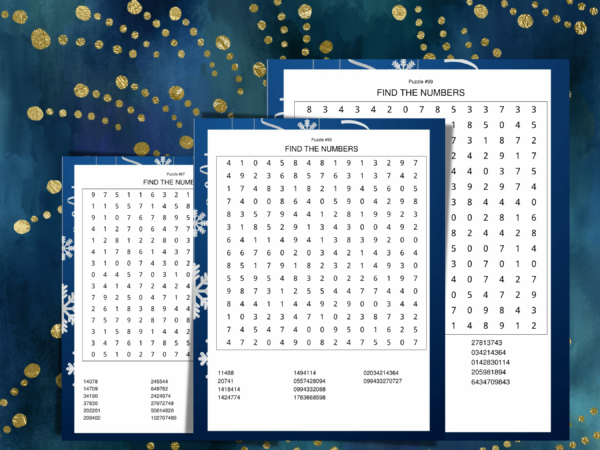 400 Fun and Relaxing Number Search Puzzles - Image 3