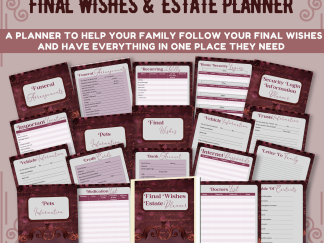 Printable Burgundy Vintage Ornate Final Wishes Estate Planner