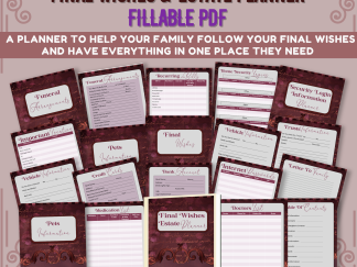 Fillable PDF Printable Burgundy Vintage Ornate Final Wishes Estate Planner