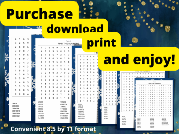 400 Fun and Relaxing Number Search Puzzles - Image 4