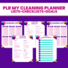 PLR My Cleaning Planner- lists, checklists, and goals