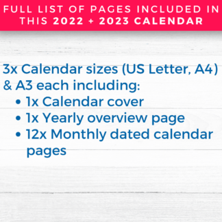 2022 - 2023 Calendar Printable Monthly Layouts with Butterflies - Image 5