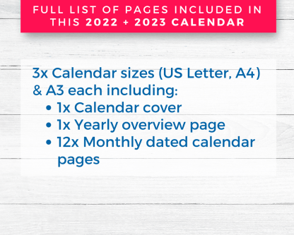 2022 - 2023 Calendar Printable Monthly Layouts with Butterflies - Image 5