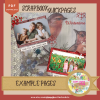 DIGITAL SCRAPBOOK Page - Winter Red Bird Digital Scrapbook Layout - Pre-Made Shabby Vintage Quick Page Layout, Pack 4 - jpg png 12 x 12 - Image 3