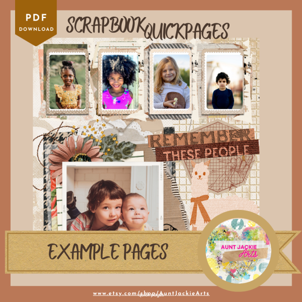DIGITAL SCRAPBOOK Page - Winter Digital Scrapbook Layout - Pre-Made Shabby Vintage Quick Page Layout, Digital Page Layout, jpg png 12 x 12 - Image 3