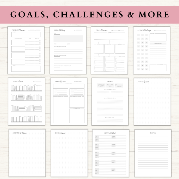 Life Planner Bundle | Daily Planner | Weekly Planner | Habit Tracker | Productivity Planner | Letter | A4 | A5 | PDF | Printable Planner | Digital Planner - Image 5
